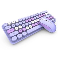 Wireless Keyboard Mouse Combo Quiet Compact for Laptop PC Mac Gradient picture