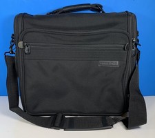 Briggs & Riley Black Nylon Extra Padded Laptop Briefcase Travel Bag Messenger picture