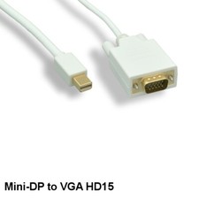 KNTK 15ft Mini DisplayPort to VGA Cable 32 AWG Gold-plated MiniDP to HD15 Cord picture