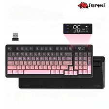 FREEWOLF M96 Dual Mode Wireless Keyboard Bluetooth 5.0 96-Key PBT Smart Display picture