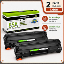 GREENCYCLE 2PK 35A CB435A Toner Cartridge Fits for HP LaserJet P1006 M1130 M1138 picture