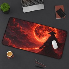 Samurai Red Moon XL Gaming Desk Mat 16x32