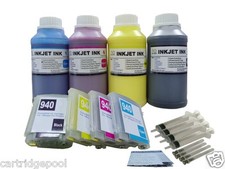 4 Refillable Cartridge for HP 940 XL OfficeJet Pro 8500a 4x250ml ND® Pigment ink picture