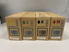 SET OF 4 GENUINE DELL 5110 5110cn BCYM JD750/KD557/GD898/GD900 TONER CARTRIDGES picture