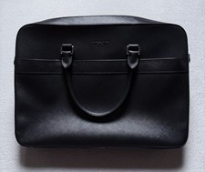 Michael Kors Harrison Front Zip Briefcase Laptop Bag Black Leather picture