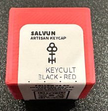Salvun x Keycult Brass Keycap - Black and Red Enamel picture