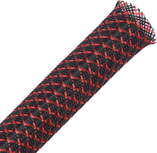 25Ft - 3/4 Inch PET Expandable Braided Sleeving – Blackred –  Braided picture