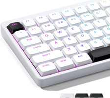 XVX Low Profile White Keycaps, Shine through Keycap Set, Double Shot PBT Key ... picture