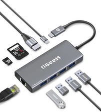 9 In 1 USB C Hub Ethernet Adapter 100W PD HDMI USB 3.0 SD TF Card Reader Gray... picture