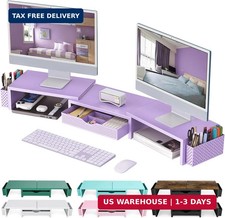gianotter Dual Monitor Stand Riser, Desk Organizer With Drawer and 2 Pen Holders picture