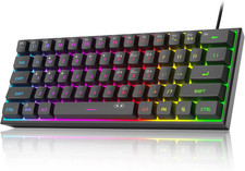 Mini 60% Gaming Keyboard, RGB Backlit 61 Key Ultra-Compact Keyboard picture