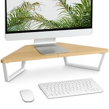 26 inch Triangle Monitor Stand Riser, Computer LaptopOffice Organization Maple. picture