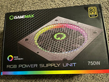 GameMax RGB-750 750W 80PLUS Gold RGB ATX Power Supply Unit, Black Never Unsealed picture