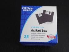 Office Depot 3.5 inch Diskettes 1.44 MB 2HD IBM Format 25 Pack-Same day ship out picture
