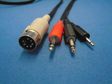 Acorn BBC Micro 7 pin DIN to 2 x 3.5mm & 2.5mm jack plug. Cassette cable/lead picture