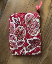 Vera Bradley Quilted E-Reader Tablet Sleeve Rosy Posies Red Pink Paisley Retired picture