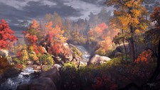 Landscape max suleimanov art fall forest trees river Custom Gaming Mat Desk picture