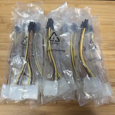 10x Dual Molex to 6-Pin PCIe Power Adapter Cable GPU Power Cord Lot picture