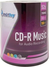 100 Pack Digital Audio CD-R Music 52X 700MB/80Min Branded Logo Blank Recordable picture