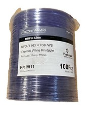 Falcon Media DVD-R  Thermal White Printable 16x 4.7GB /WB 100 Discs  New picture