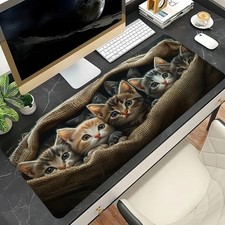 1pc 2D Printed Mouse Pads & Keyboard Pads, Extra-large Cat Bag Pattern Mouse P picture