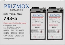 (2 Pack) 793-5 Fluorescent Red Ink Cartridge — DM100 DM200 SendPro C200 picture
