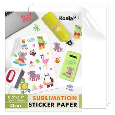 Lot 10-50 Koala Sublimation Sticker Paper Waterproof Glossy White Vinyl 8.5x11 picture