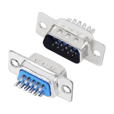 2 Pcs DB15 Solder Connector RS232 15 Pin D-Sub Male VGA Adapter Connectors picture