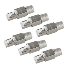 6 PCS Cat6A RJ45 Tool Free Connectors Zinc Alloy Shielded Ethernet Termination picture