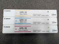 CANON GPR-30 MAGENTA, CYAN & YELLOW TONER CARTRIDGES, Brand New Still Sealed lot picture