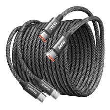 2-Pack 240W USB C to USB C Cable 10ft Fast Charging Cord for iPhone 15 Samsung picture