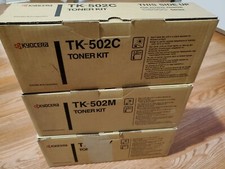 LOT OF 3 KYOCERA TK-502C TK-502Y TK-502M Print Toner Kit  FACTORY SEALED BOX picture