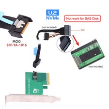 Cablecy PCI-Express 5.0 4.0 4X to MCIO Mini Cool Edge IO Female Host Adapter picture