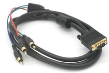 HDTV 3-RCA Triple Shielded HD15 Component Breakout Cable 6FT picture