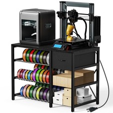 GUULIBERA 3D Printer Stand with Filament Storage Rack, Black 3D Printer Table... picture