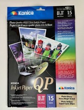 Konica Photo Quality High Gloss Ink Jet Paper 8 1/2 X 11 - 15 Sheets Printer New picture