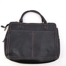 Franklin Covey Leather Briefcase Laptop Bag Organizer Black Office Professional picture