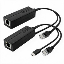 2 PCS Gigabit USB C PoE Splitter 5V 2.4A Active Adapter 1000Mbps 802.3af/at picture