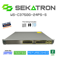 🔀 Cisco WS-C3750G-24PS-S • 24x PoE • Gigabit Stackable Switch ⚡FastShip picture