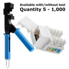 10/25/1000 Lot CAT6 Keystone Jack White Ethernet 110 Punch Down 8P8P RJ45 Cat5e picture