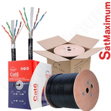 OUTDOOR Cat6 Cable CCA 1000ft Direct Burial Ethernet 23AWG 500ft Solid Conductor picture