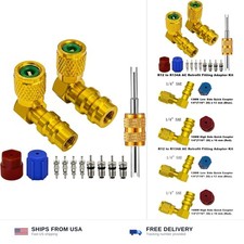 VOTNMIC AC Retrofit Adapter Kit R12 R22 to R134A Brass High Low Port 1/4