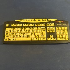 KEYS-U-See LARGE Print Keys Wireless Keyboard - Yellow - No Receiver - Works picture