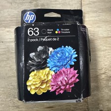 new Genuine OEM HP 63 Black & Tri-Color Combo Pack Ink Exp 07-12/2027 picture