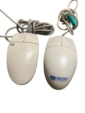 Lot of 2 Vintage PS/2 Ball Mice HP M-S34 & Micro Innovations – Untested As Is picture