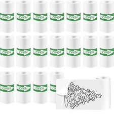 18 Rolls Mini Thermal Printer Sticker Paper, 57x25mm, High-Contrast Sticker P... picture