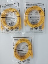 MONOPRICE 9838 Ethernet Patch Cord Cat6 Flexboot Yellow 7ft 3 pack picture