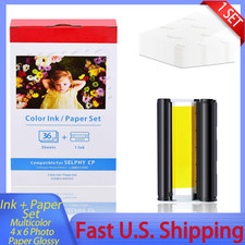 1Set KP-36IN 1 Color Cartridges and 36 Sheets 4x6 Photo Paper Glossy for Canon picture