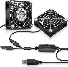 2-Pack 60Mm X 15Mm USB Fan with 3 Speed Control, 5V Brushless DC Cooling Fans fo picture