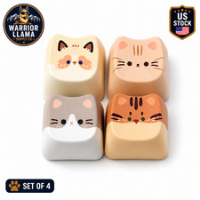 Cute Cat Keycap Set of 4 Cherry MX Compatible Custom Mechanical Keyboard Caps picture